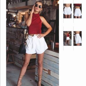 White high waisted shorts